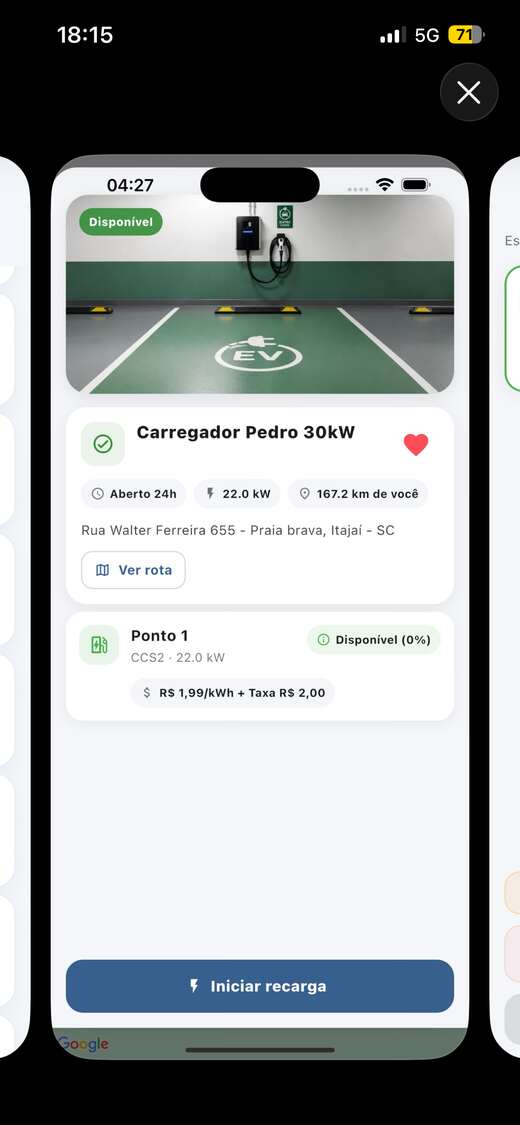 Confira a estação no aplicativo Quadrivolt