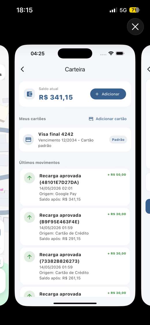 Acesse sua carteira no aplicativo Quadrivolt